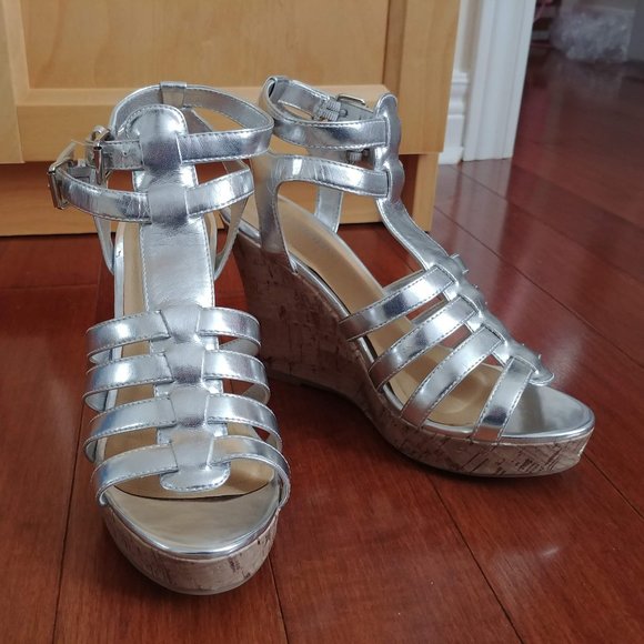 Silver Wedge Heels - Picture 2 of 2